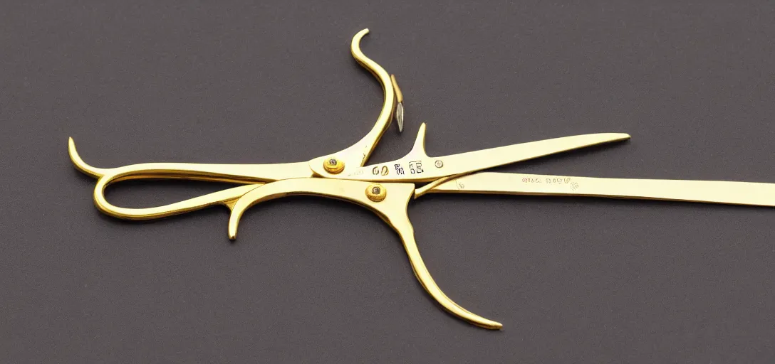 Image similar to golden tailor scissors, 8k