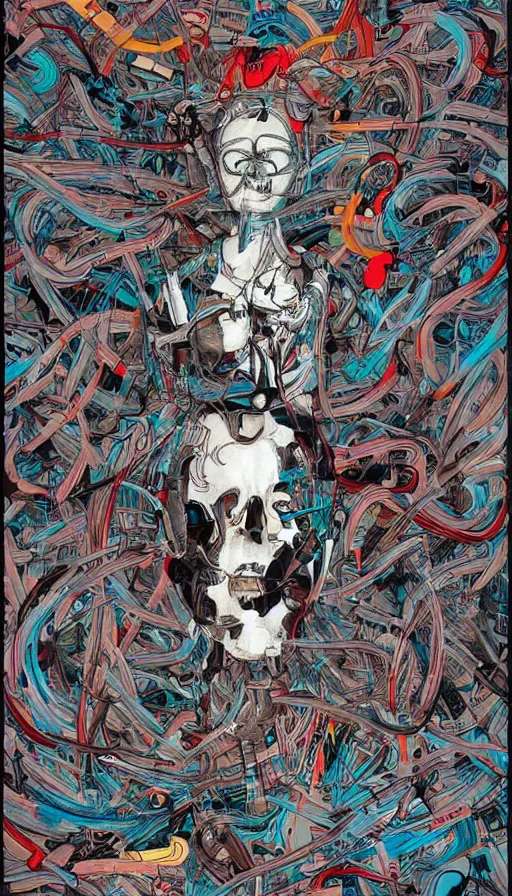 Image similar to techno artwork, by james jean
