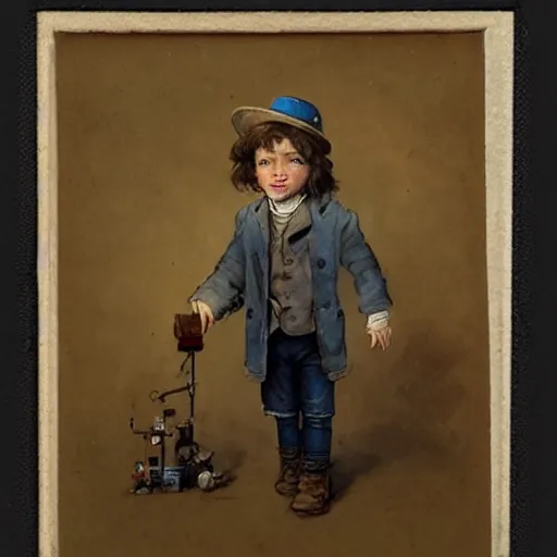 Prompt: (((((portrait of boy dressed as retro sciencepunk explorer costume . muted colors.))))) by Jean-Baptiste Monge !!!!!!!!!!!!!!!!!!!!!!!!!!!