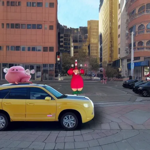 Image similar to majin buu in google street view