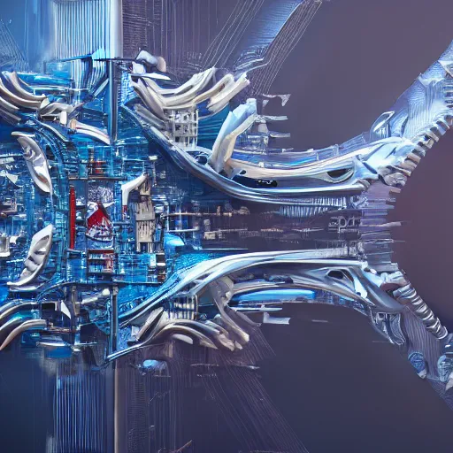 Image similar to sci-fi motherboard structure on the coronation of napoleon painting and digital billboard in the middle, unreal engine 5, keyshot, octane, artstation trending, ultra high detail, ultra realistic, cinematic, 8k, 16k, in style of zaha hadid, in style of nanospace Michael Menzelincev, in style of Lee SOUDER, colors in style of the Blade Runner 2049, in plastic, dark, tilt shift,