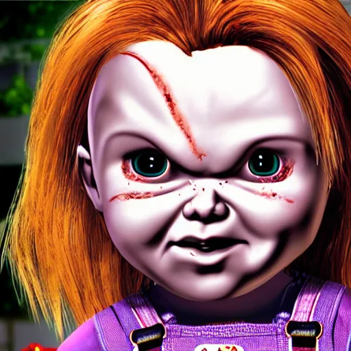 Prompt: Chucky the killer doll playstation game screenshots