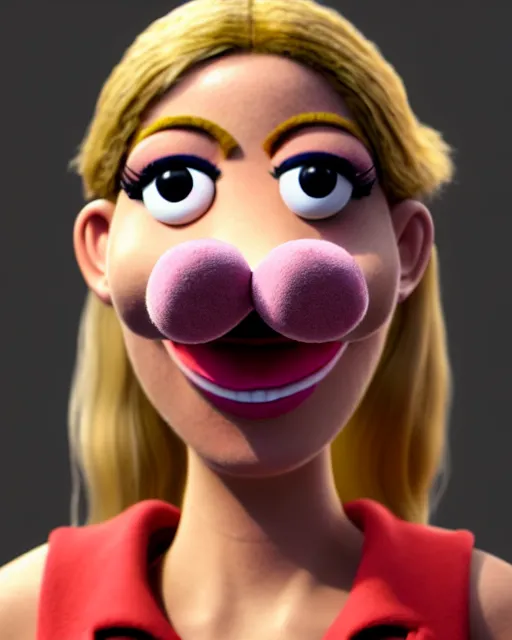 Prompt: detailed portrait, a photo of elyse wlliams as a muppet, unreal engine, hyper realism, realistic shading, cinematic composition, blender render, octane render, ultrawide shot