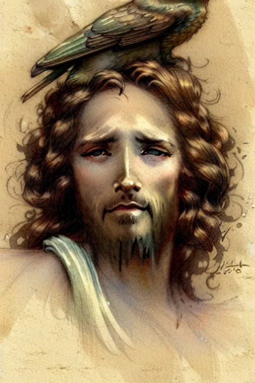 Prompt: (((((1950s jesus . muted colors.))))) by Jean-Baptiste Monge !!!!!!!!!!!!!!!!!!!!!!!!!!!