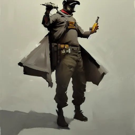 Image similar to greg manchess portrait painting of banksy as overwatch character, medium shot, asymmetrical, profile picture, organic painting, sunny day, matte painting, bold shapes, hard edges, street art, trending on artstation, by huang guangjian, gil elvgren, ruan jia, randy vargas, greg rutkowski