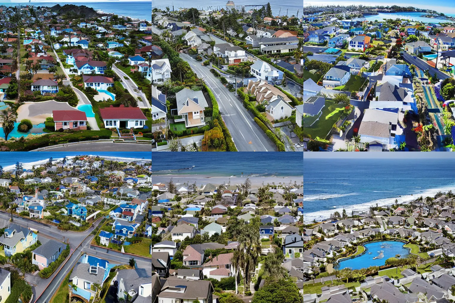 Prompt: an entire neighborhood built on the ocean