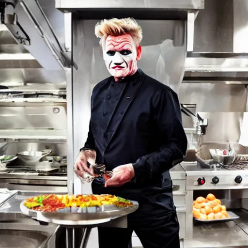 Image similar to Gordon Ramsay as the Joker