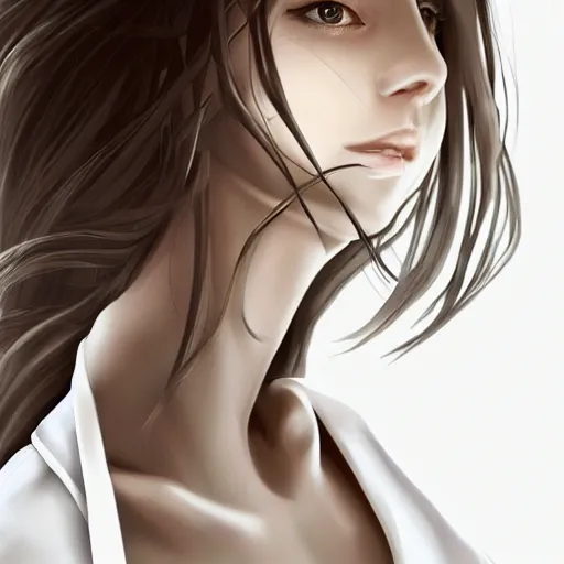 Prompt: beautiful scientist girl in white robe, slim, graceful, digital art, photorealism, character design, hd, 4k,