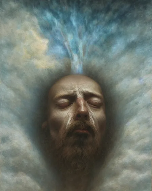 Image similar to etheric transfiguration, beautiful oil painting by Agostino Arrivabene,