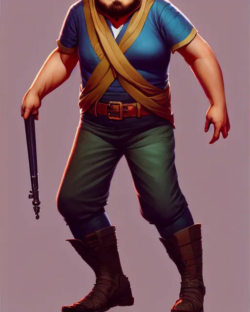 Image similar to full body character concept art of jack black | | distinct - fine, key visual, realistic shaded perfect face, fine details by stanley artgerm lau, wlop, rossdraws, james jean, andrei riabovitchev, marc simonetti, sakimichan, and jakub rebelka, trending on artstation
