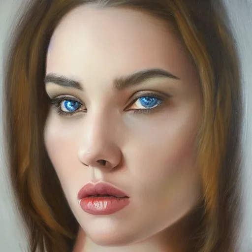 Image similar to hyperrealism oil painting, fashion model portrait, eye roses