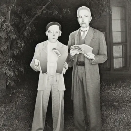 Image similar to photo of rick and morty in 1 9 2 0 s