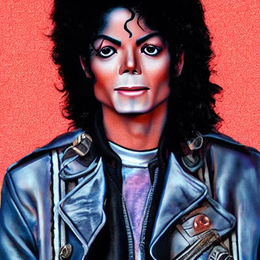 Prompt: hyperrealistic image of teenage michael jackson in thriller, stunning 3 d render, inspired by istvan sandorfi & greg rutkowski & unreal engine & xiang duan, perfect facial symmetry, dim volumetric cinematic lighting, 8 k octane comprehensive render, extremely hyper - detailed, incredibly lifelike attributes, intricate, real flesh texture, masterpiece, artstation, stunning,