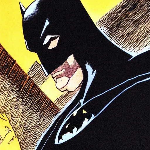 Image similar to batman detailed portrait by frank miller