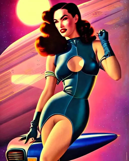 gta v, beautiful retro space megan fox varga girl