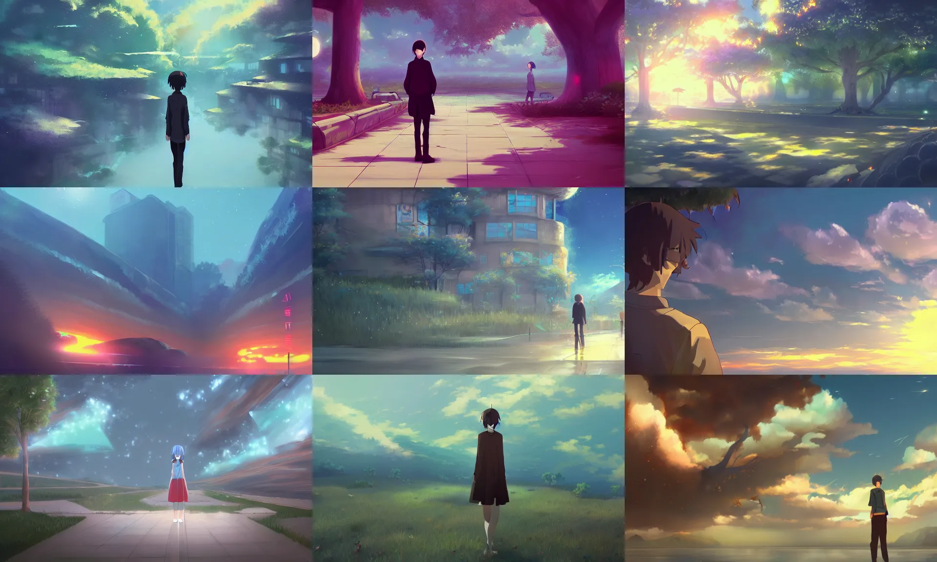 Prompt: A beautiful digital painting of a surreal alternate dimension, by Makoto Shinkai, trending on Artstation