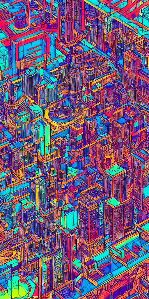 Image similar to san francisco, ultrafine detailed illustration by james jean, intricate linework, bright colors, behance contest winner, vanitas, angular, altermodern, unreal engine 5 highly rendered, global illumination, radiant light, detailed and intricate environment