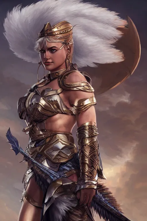 Image similar to amazon valkyrie athena, d & d, fantasy, portrait, highly detailed, headshot, digital painting, trending on artstation, concept art, sharp focus, illustration, art by artgerm and greg rutkowski and magali villeneuve