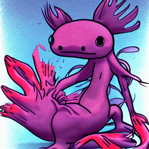 Image similar to an extremely buff axolotl art 4 k deviantart artstation dynamic pose