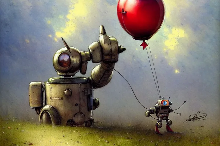 Image similar to adventurer ( ( ( ( ( 1 9 5 0 s retro future robot android mouse rv balloon robot. muted colors. ) ) ) ) ) by jean baptiste monge 9 9 9 9 9 9 9 9 9 9 9 9 9 9 9 chrome red