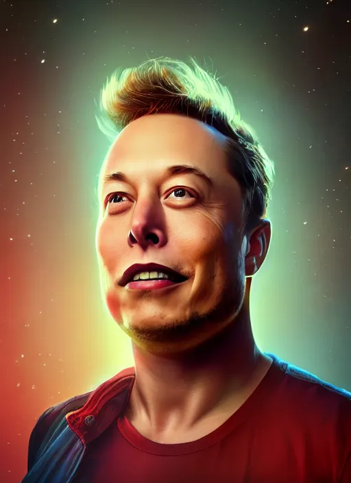Prompt: ( ( ( portrait of elon musk ) ) ) by mike campau, spacex, mars mission, fantasy, photorealistic, octane render, vibrant colors, unreal engine, dynamic lighting,