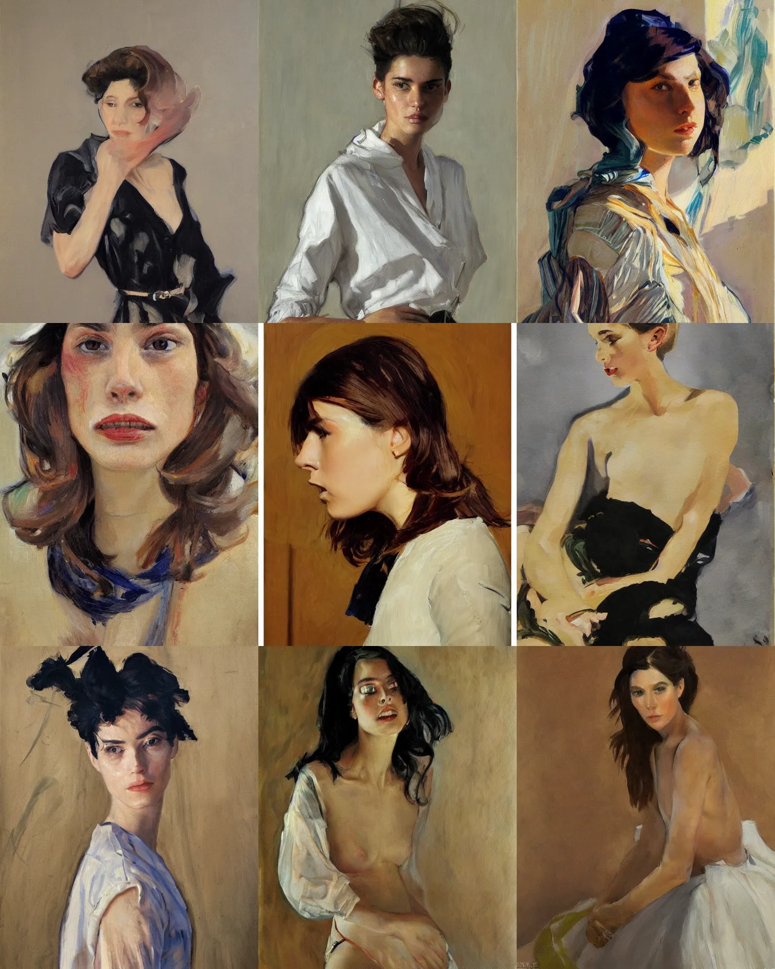 Prompt: a highly - detailed painting by joaquin sorolla of a modern!!! 2 0 1 0 s fashion photography portrait.