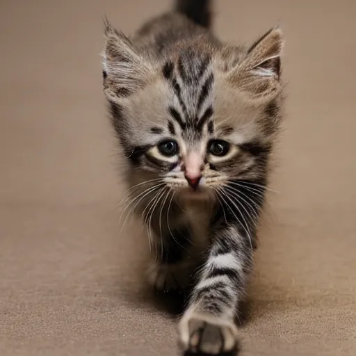 Prompt: kitten on the catwalk