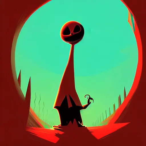 Image similar to curled perspective digital art of palestina free by anton fadeev from nightmare before christmas