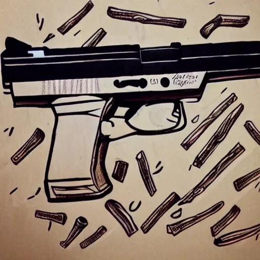 Image similar to chipotle themed gun drawing