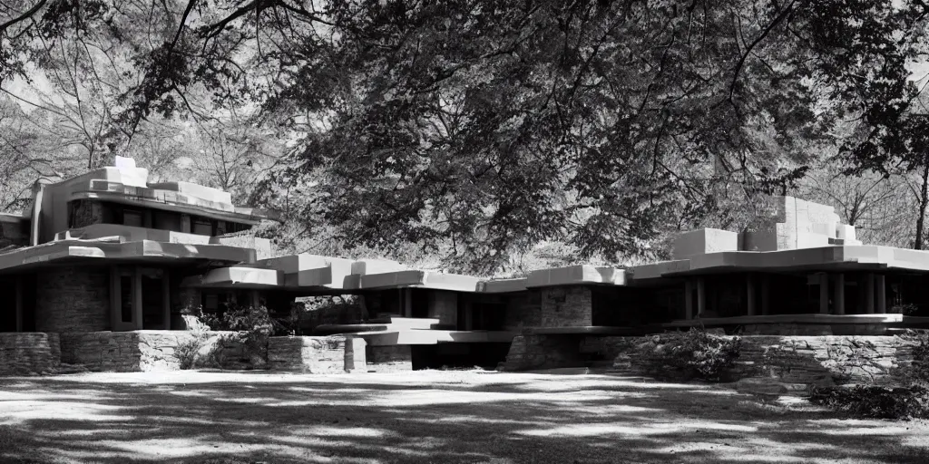 Image similar to brutality frank lloyd wright house, photo