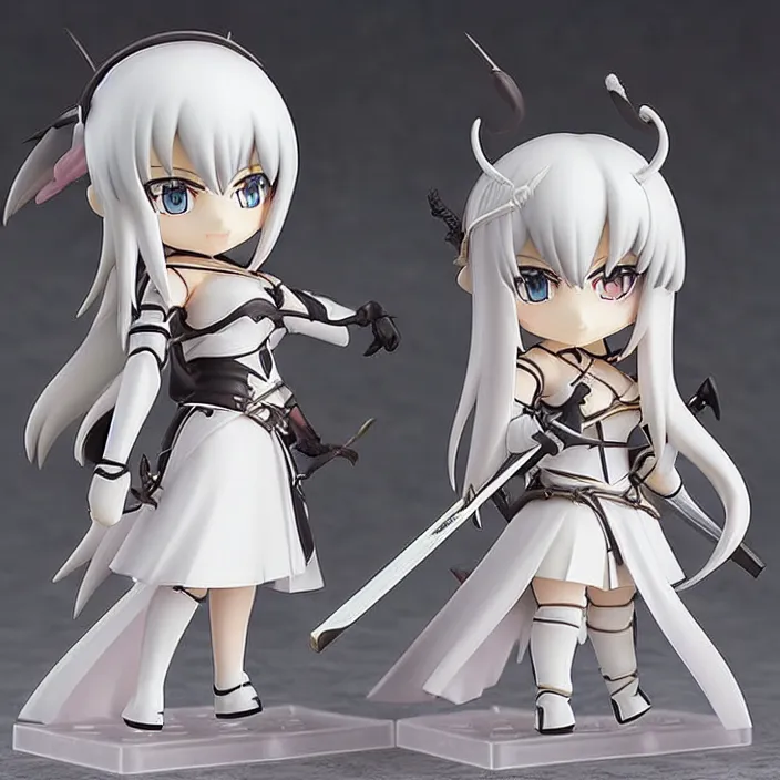 Prompt: Jordis the Sword-Maiden, An anime Nendoroid of Jordis the Sword-Maiden, figurine, detailed product photo