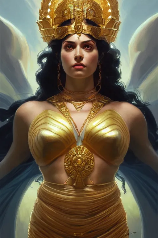 Prompt: The Godess Hera looking angry, full body, highly detailed, digital painting, artstation, concept art, smooth, detailed armor, sharp focus, beautiful face, symmetric face, cinematic, videogame cover art, illustration, art by Artgerm and Greg Rutkowski and Alphonse Mucha