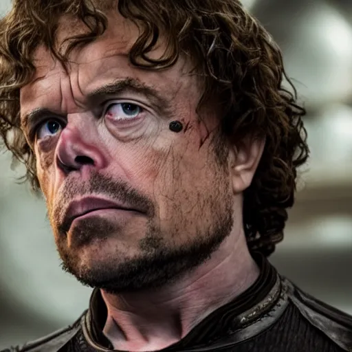 Image similar to Elon Musk as Tyrion Lannister, still from Game of Thrones, tv show, detailed, 4K