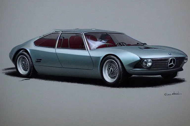 Image similar to intricate, 3 d, 1 9 6 5 mercedes bmw m 1, style by caspar david friedrich and wayne barlowe and ted nasmith.