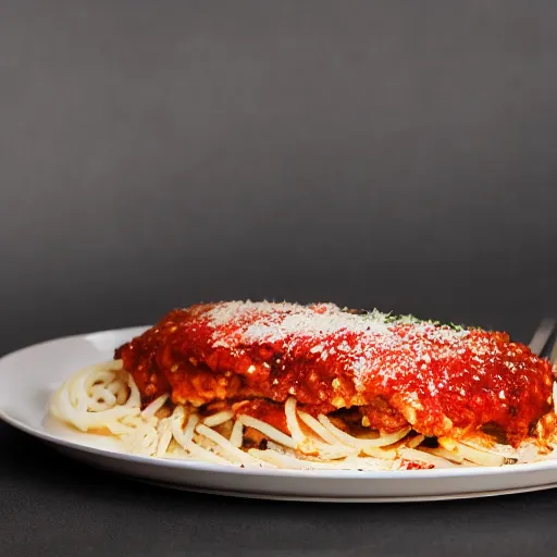 Image similar to chicken parmesan, studio light