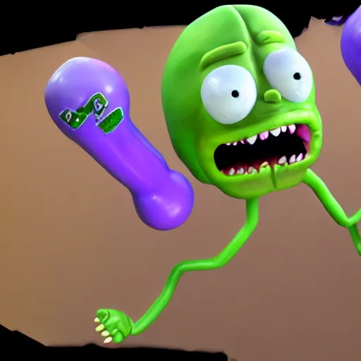 Image similar to pickle rick 3 d render