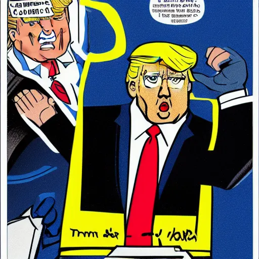 Image similar to Donald Trump superhero striking Joe Biden in Whitehouse