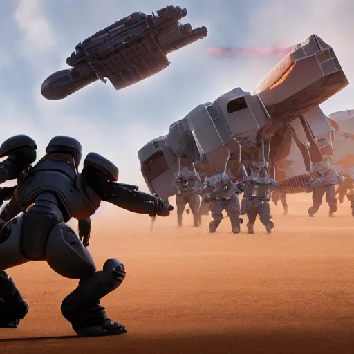 Prompt: starship troopers reimagined as a pixar film, 3 d render, cinematic