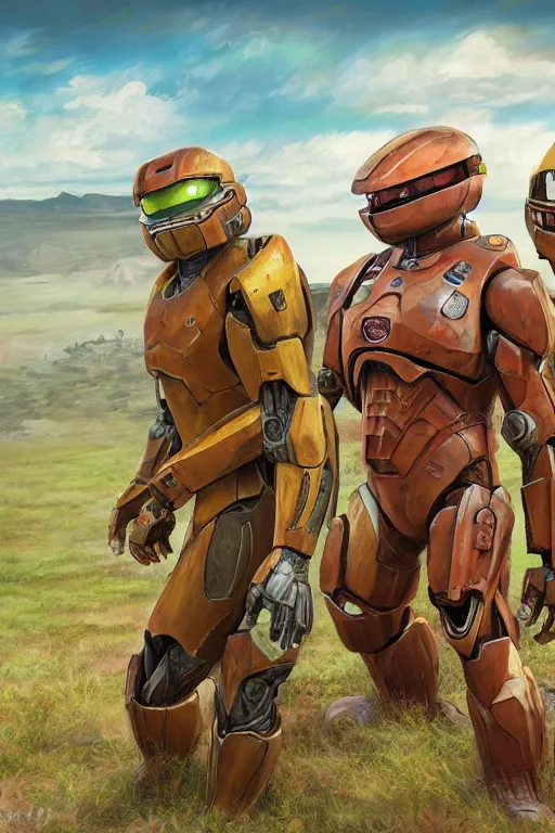 Prompt: dugtrio pokemon playing as master chief, oil on canvas, intricate, 8 k highly professionally detailed, hdr, cgsociety