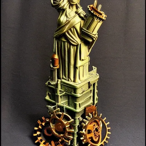 Image similar to steampunk statue of liberty