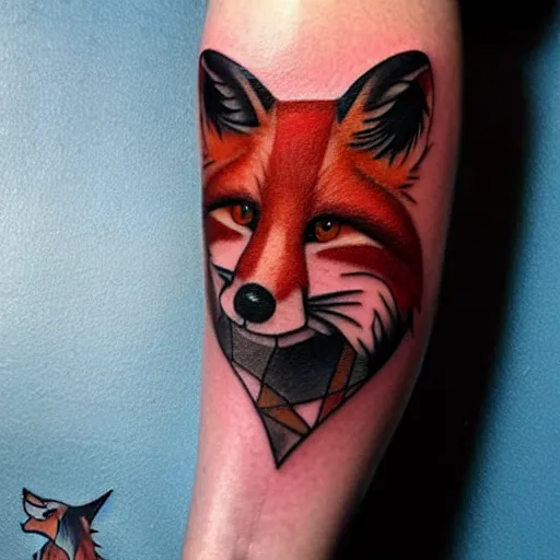 Image similar to A tattoo of a fox