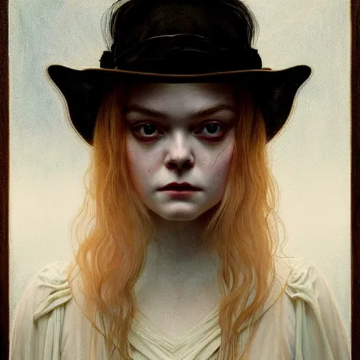 Prompt: symmetry!! portrait of elle fanning as a vampire in the world of andrew wyeth, horror, fashion, dark!! intricate, elegant, highly detailed, digital painting, artstation, concept art, smooth, sharp focus, illustration, art by artgerm and greg rutkowski and alphonse mucha