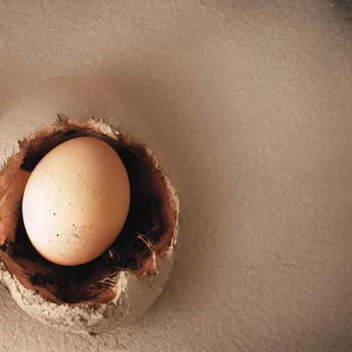 Image similar to a baby sitting inside a cracked chicken egg, photography, award winning, 8 k