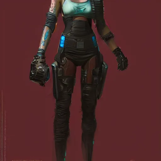 Image similar to cyberpunk character, full body shot, concept art, painted by stanley lau, painted by greg rutkowski, painted by stanley artgerm, digital art, trending on artstation