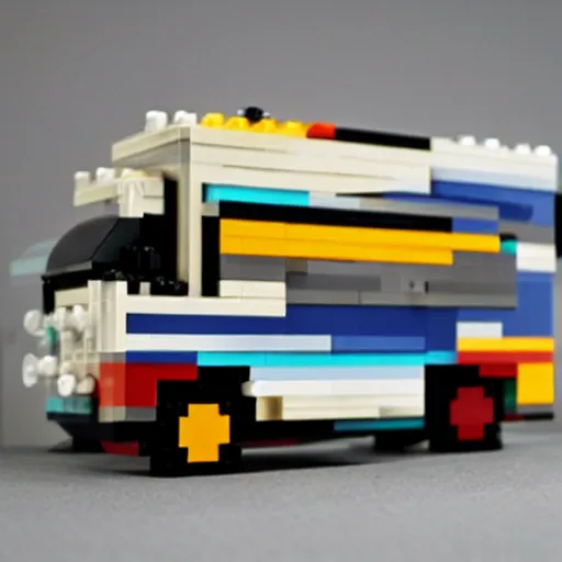 Image similar to walter white rv lego box realistic