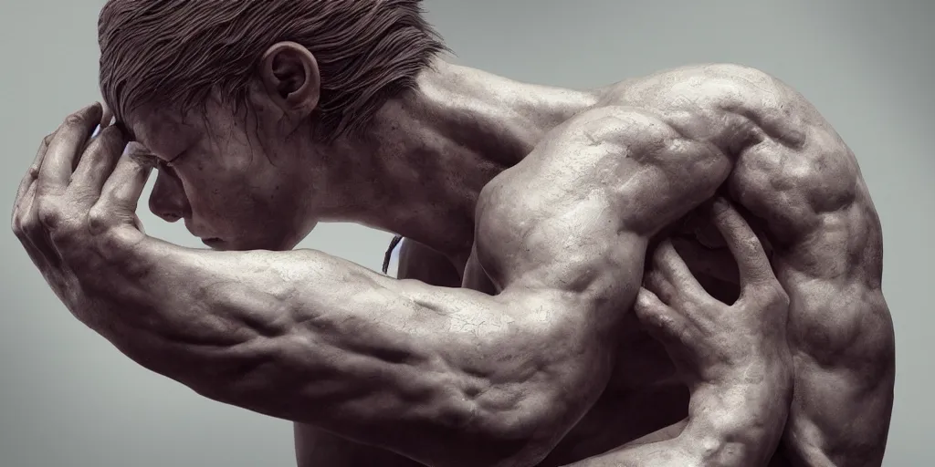 Image similar to hyper realistic photography of a stunningly beautiful cyborg male, elbow, thy, intimate, holding close, in the style of beth cavener, jin kagetsu,, and wlop, highly detailed, intricate filigree,, masterpiece, award winning, sharp focus, concept art, ringflash lighting, ambient lighting, octane render, 8 k, artstation