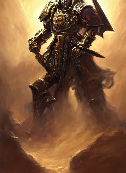 Image similar to John TotalBiscuit Bain dressed as a Warhammer 40k paladin, by Ivan Aivakovsky, by Boris Vallejo, epic fantasy character art, D&D Concept Art, full length, Realistic, Regal, Refined, Detailed Digital Art, Oil Paining, Exquisite detail, post-processing, masterpiece, Cinematic Lighting, Unreal Engine, 8k, HD