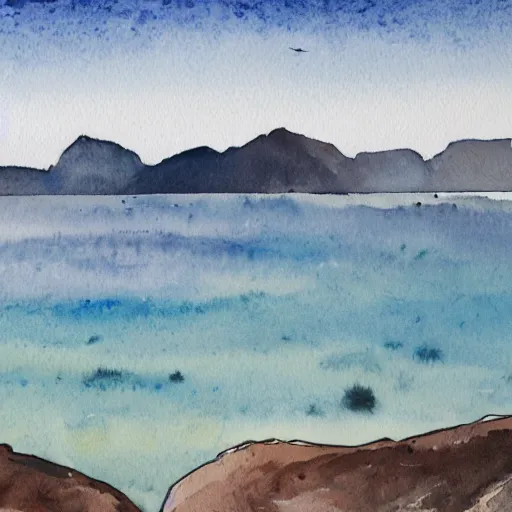 Prompt: norwegian west coast watercolor