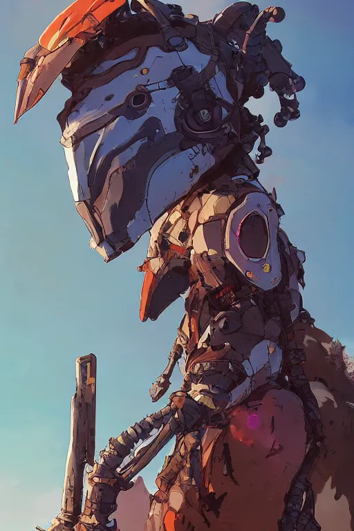 Image similar to combination suit armor aloy horizon forbidden west horizon zero dawn robot ninja mask helmet backpack tribal, art gta 5 comics, official fanart behance hd artstation by jesper ejsing, by rhads, makoto shinkai and lois van baarle, ilya kuvshinov, ossdraws radiating a glowing aura cgi rtx 2 0 2 2