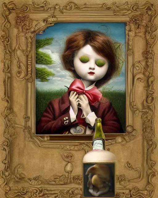 Image similar to simple folk art, lowbrow, matte painting, 3 - d highly detailed, in the style of mark ryden,